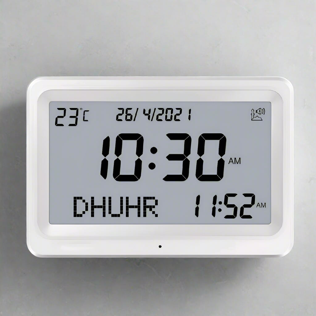 * Ideal for Azan Reminders: This alarm clock is specifically designed to provide Azan reminders. It's the best choice for those who need a reliable Azan alarm. The clock ensures you stay aligned with your religious schedule.
* Product Title: Islamic Azan Alarm Clock - Best for Azan reminders. This concise title highlights the primary function of the product, making it easy for users to understand its purpose.