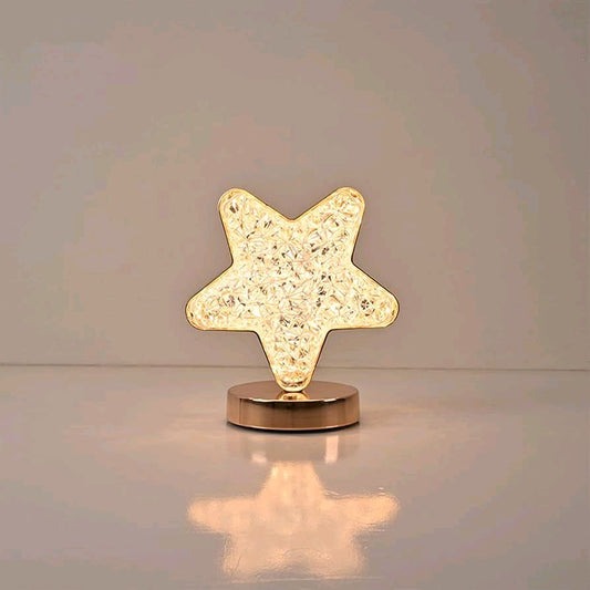 Star Style Decoration Lamp - Table Lamp with Type C Port & USB Cable - 3 Mod Light Options - Gold Star Design