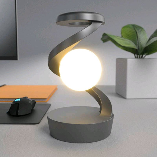 Rechargeable Rotating Modern Desk Lamp with Changeable Colours USB Port & Cable and Wireless Mobile Charger Base 3D Levitation Visual Effect